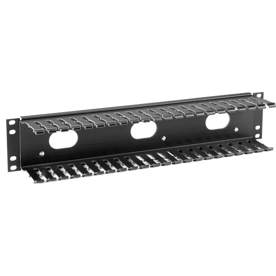Black Box Horizontal IT Rackmount Cable Manager - 2U, 19" , Single-Sided, Black