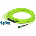 AddOn 2m MPO (Female) to 8xLC (Male) 8-strand Lime Green OM5 Fiber Fanout Cable