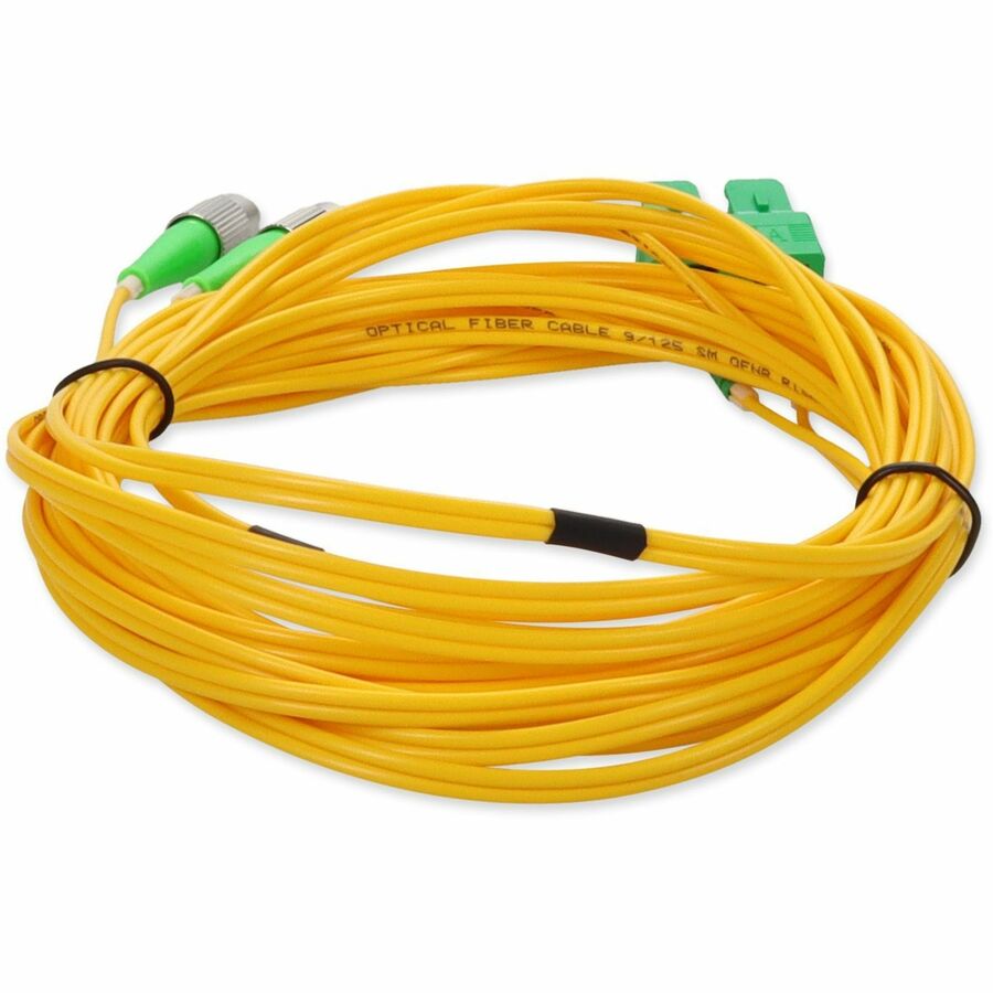 AddOn 5m ASC (Male) to AFC (Male) Yellow OS2 Duplex OFNR (Riser-Rated) Fiber Patch Cable