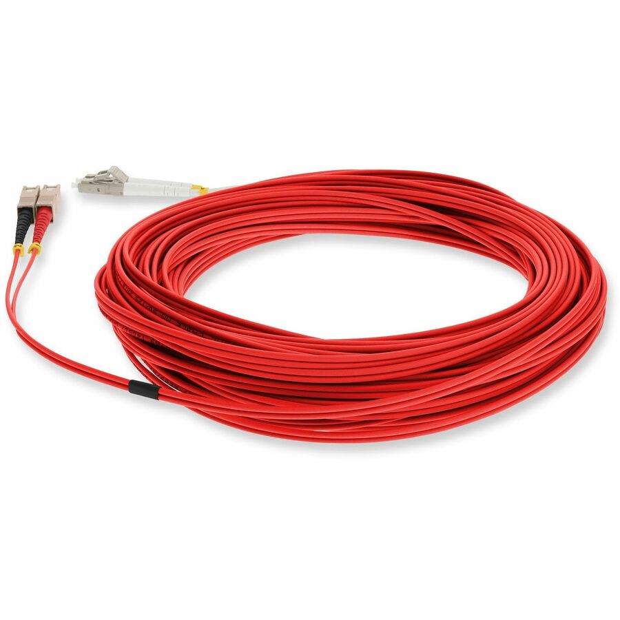 AddOn 30m LC (Male) to SC (Male) Red OM4 Duplex Fiber OFNR (Riser-Rated) Patch Cable