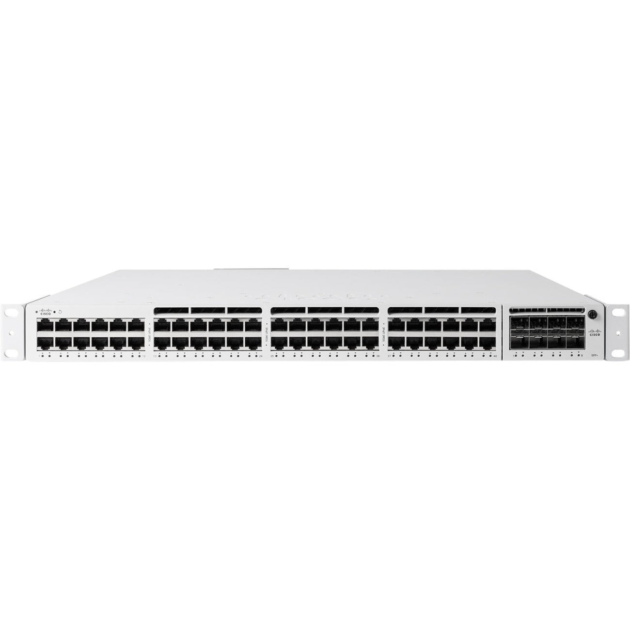 Meraki 48-port Gbe UPoE Switch, 10/100/1000Base-T, 17.03 lb, 48-port Gbe UPoE Switch 1 x Power Supply (MA-PWR-1100WAC) Rack Mount Brackets and Screw Kit 3 x Pre-Installed Fans Cable Guide