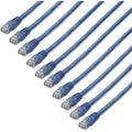 StarTech.com 1 ft. CAT6 Ethernet cable - 10 Pack - ETL Verified - Blue CAT6 Patch Cord - Molded RJ45 Connectors - 24 AWG -