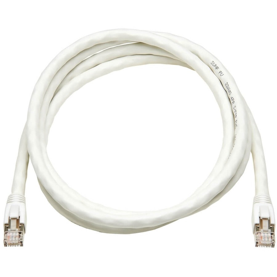Eaton Tripp Lite Series Cat8 25G/40G Certified Snagless Shielded S/FTP Ethernet Cable (RJ45 M/M), PoE, White, 6 ft. (1.83 m), TAA
