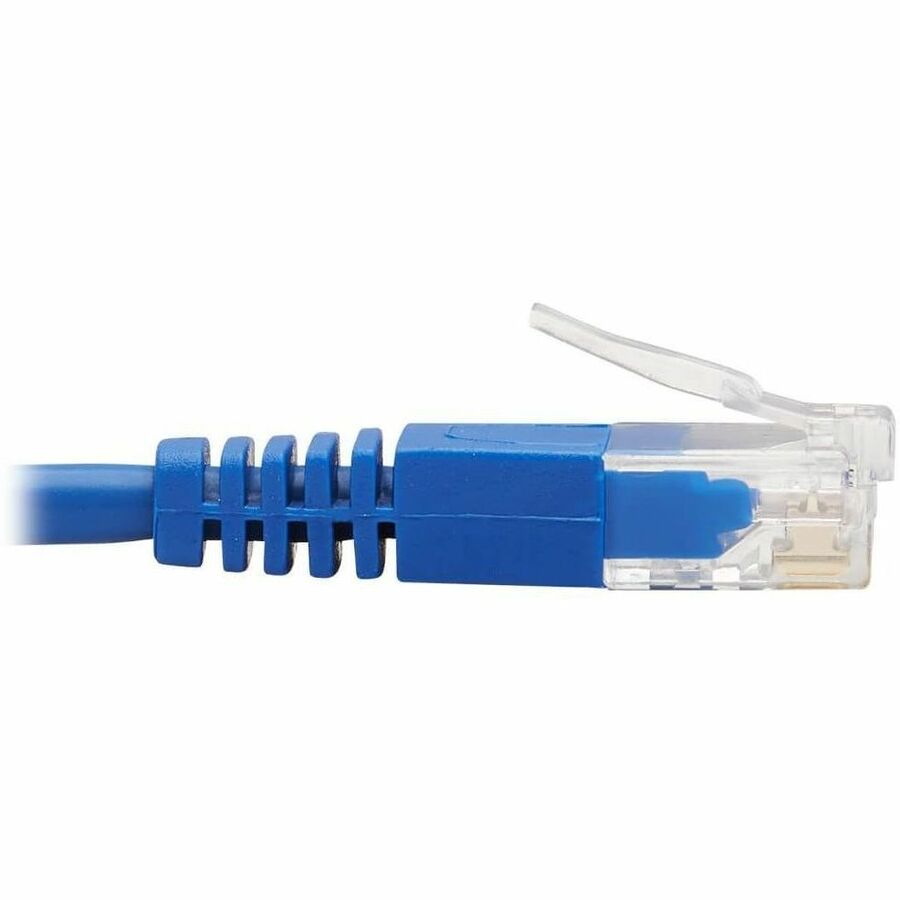 Eaton Tripp Lite Series Up-Angle Cat6 Gigabit Molded Slim UTP Ethernet Cable (RJ45 Right-Angle Up M to RJ45 M), Blue, 20 ft. (6.09 m)