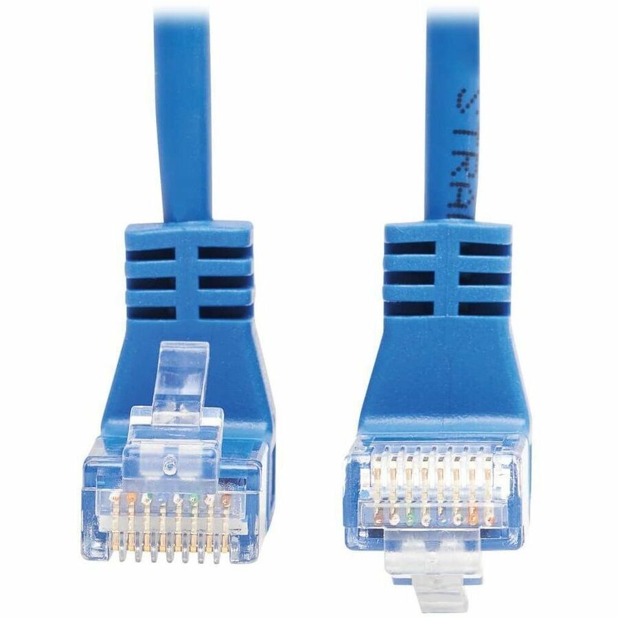 Eaton Tripp Lite Series Up/Down-Angle Cat6 Gigabit Molded Slim UTP Ethernet Cable (RJ45 Up-Angle M to RJ45 Down-Angle M), Blue, 1 ft. (0.31 m)