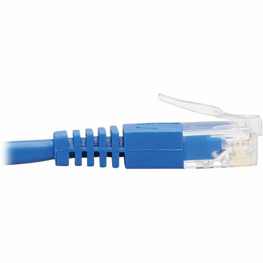 Eaton Tripp Lite Series Down-Angle Cat6 Gigabit Molded Slim UTP Ethernet Cable (RJ45 Right-Angle Down M to RJ45 M), Blue, 3 ft. (0.91 m)