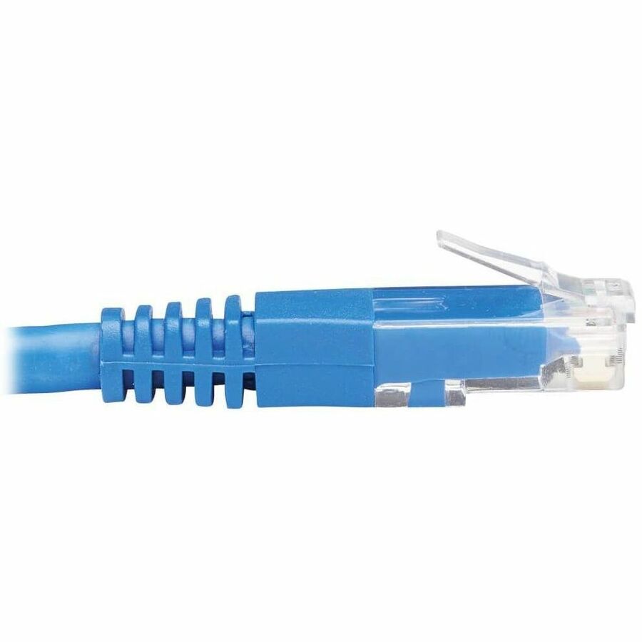 Eaton Tripp Lite Series Down-Angle Cat6 Gigabit Molded UTP Ethernet Cable (RJ45 Right-Angle Down M to RJ45 M), Blue, 15 ft. (4.57 m)