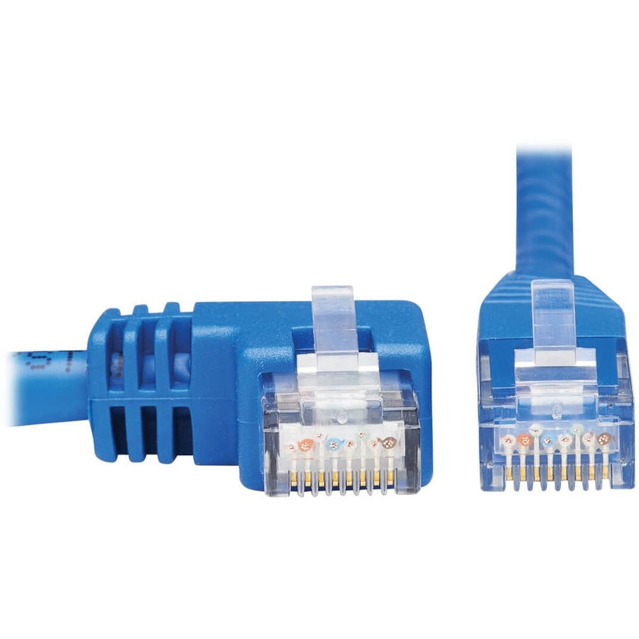 Eaton Tripp Lite Series Left-Angle Cat6 Gigabit Molded UTP Ethernet Cable (RJ45 Left-Angle M to RJ45 M), Blue, 20 ft. (6.09 m)