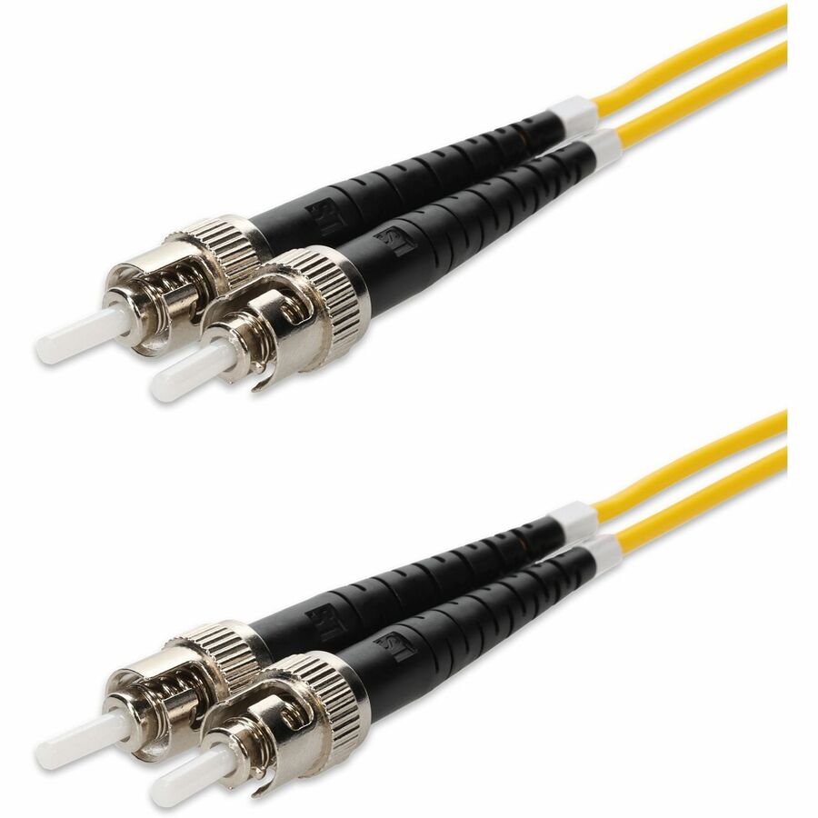 AddOn 75m ST to ST Yellow OS2 Duplex OFNR (Riser-Rated) SMF Fiber Patch Cable