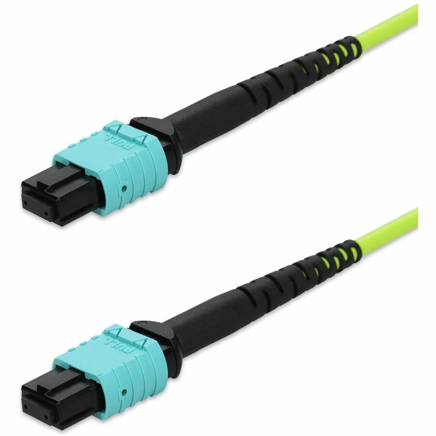 AddOn 4m MPO/UPC to MPO/UPC Lime Green OM5 OFNR (Riser-Rated) 12-Strand Fiber Patch Cable