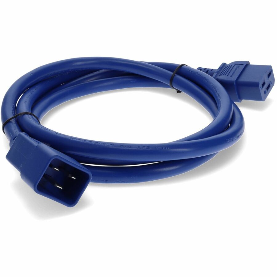 AddOn 10ft C19 Female to C20 Male 12AWG 100-250V at 10A Blue Power Cable