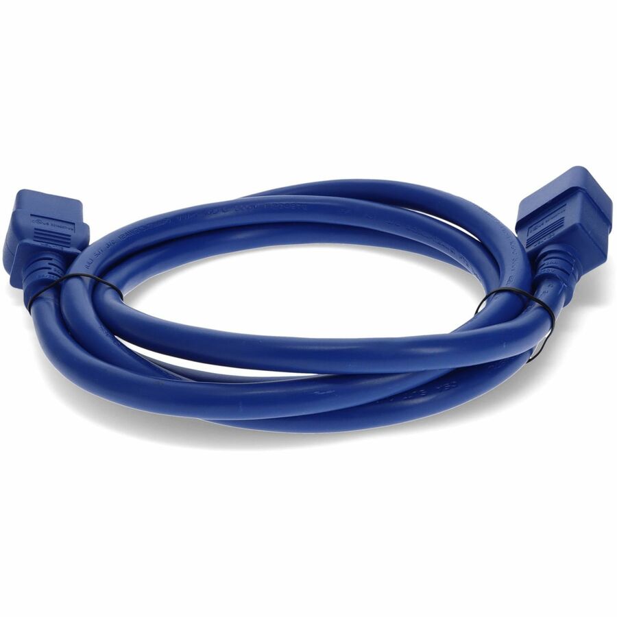 AddOn 10ft C19 Female to C20 Male 12AWG 100-250V at 10A Blue Power Cable