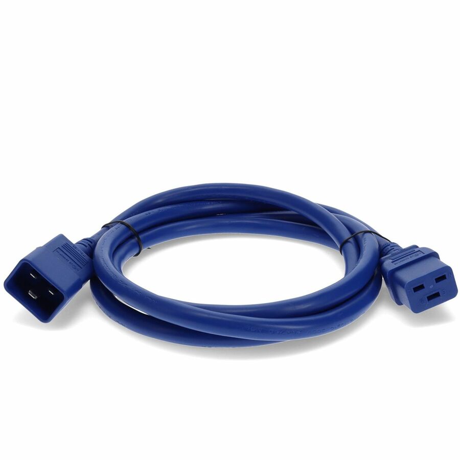 AddOn 10ft C19 Female to C20 Male 12AWG 100-250V at 10A Blue Power Cable
