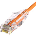 Unirise Clearfit Slim&trade; Cat6A 28AWG Patch Cable, Snagless, Orange, 1ft