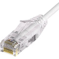 Unirise Clearfit Slim&trade; Cat6A 28AWG Patch Cable, Snagless, White, 6ft