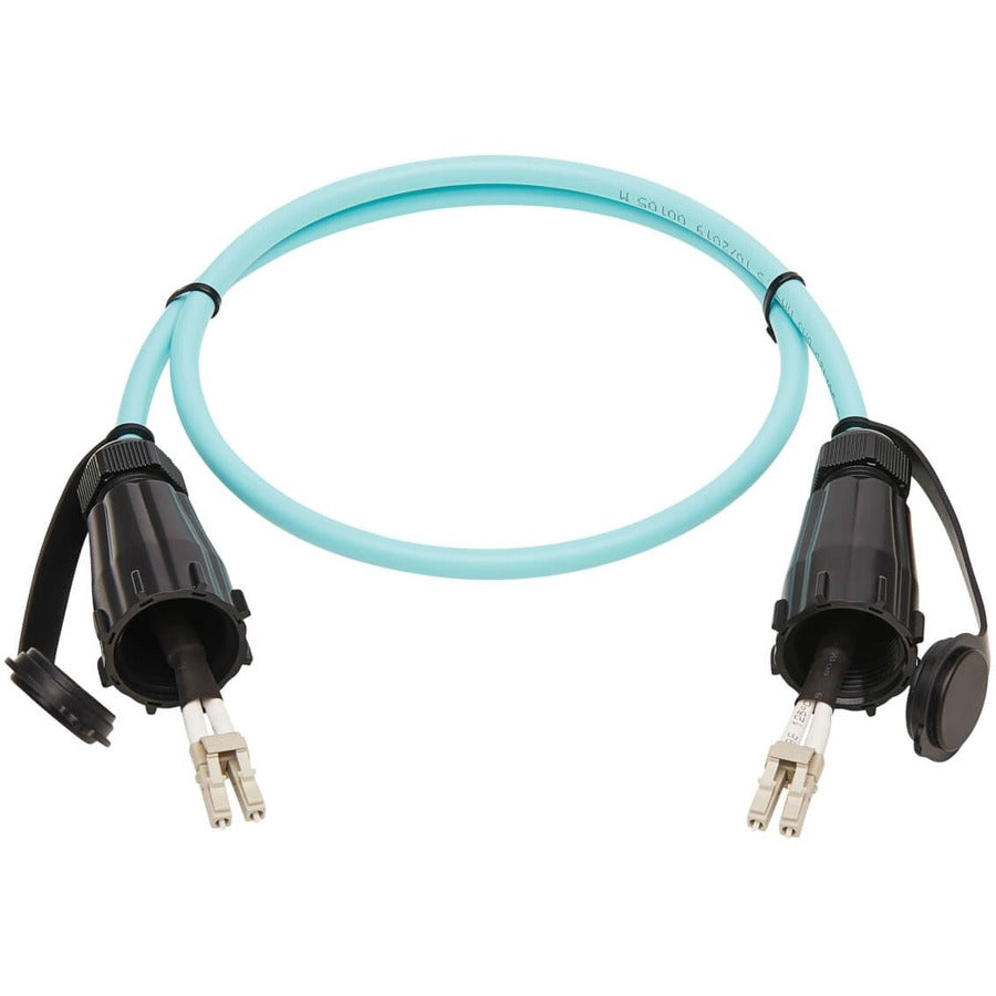 Eaton Tripp Lite Series 10Gb Rigid Industrial Duplex Multimode 50/125 OM3 Fiber Patch Cable (LC/LC) - IP68, Aqua, 1 m (3 ft.)