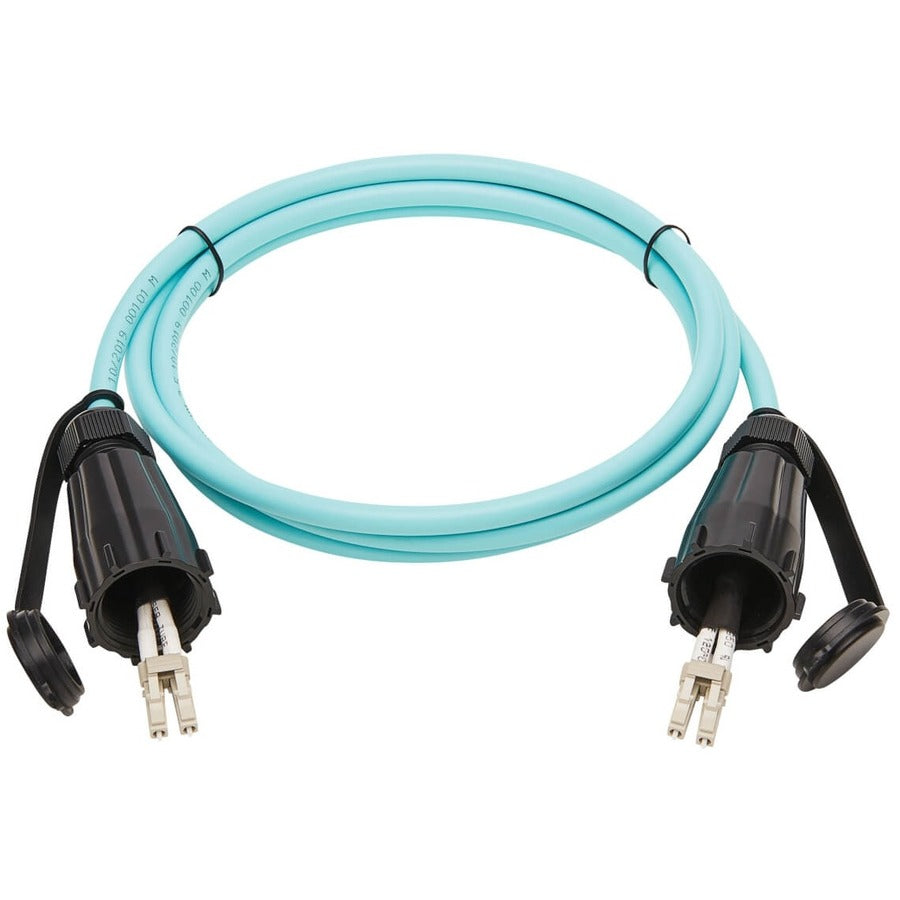 Eaton Tripp Lite Series 10Gb Rigid Industrial Duplex Multimode 50/125 OM3 Fiber Patch Cable (LC/LC) - IP68, Aqua, 2 m (6.6 ft.)