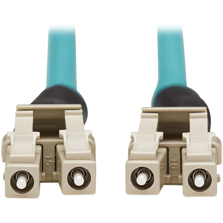 Eaton Tripp Lite Series 10Gb Rigid Industrial Duplex Multimode 50/125 OM3 Fiber Patch Cable (LC/LC) - IP68, Aqua, 2 m (6.6 ft.)
