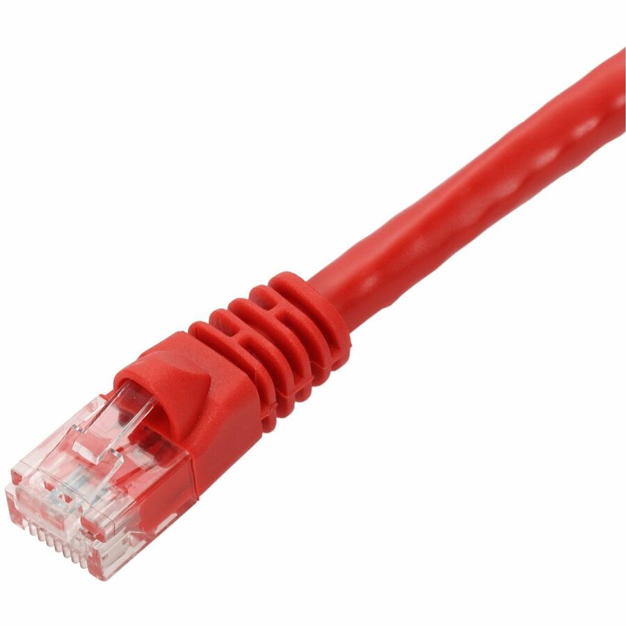 AddOn 100ft Red CAT 5E PVC Ethernet Cable Snagless Bubble Boot RJ-45 M/M