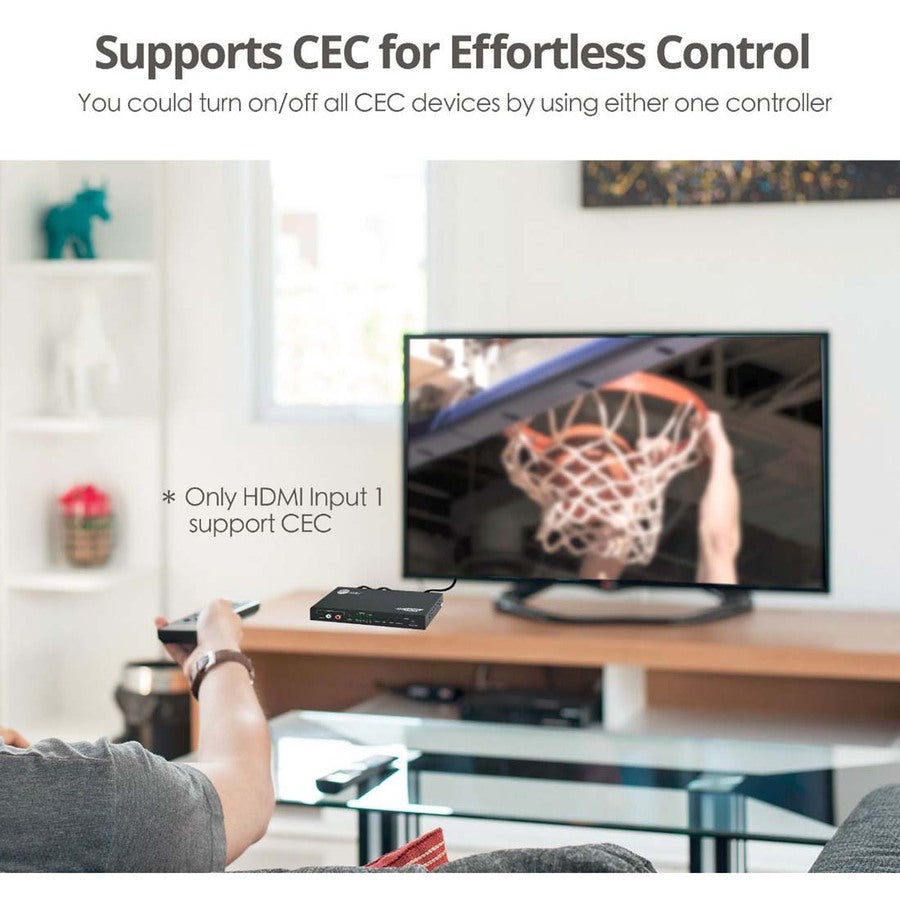 SIIG 4x1 HDMI 4K60Hz Switch with ARC & Audio Extractor