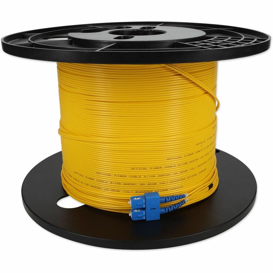 AddOn 68m SC (Male) to SC (Male) Straight Yellow OS2 Duplex Fiber OFNR (Riser-Rated) Patch Cable