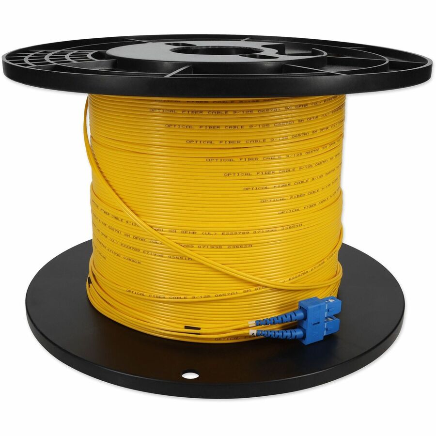 AddOn 68m SC (Male) to SC (Male) Straight Yellow OS2 Duplex Fiber OFNR (Riser-Rated) Patch Cable
