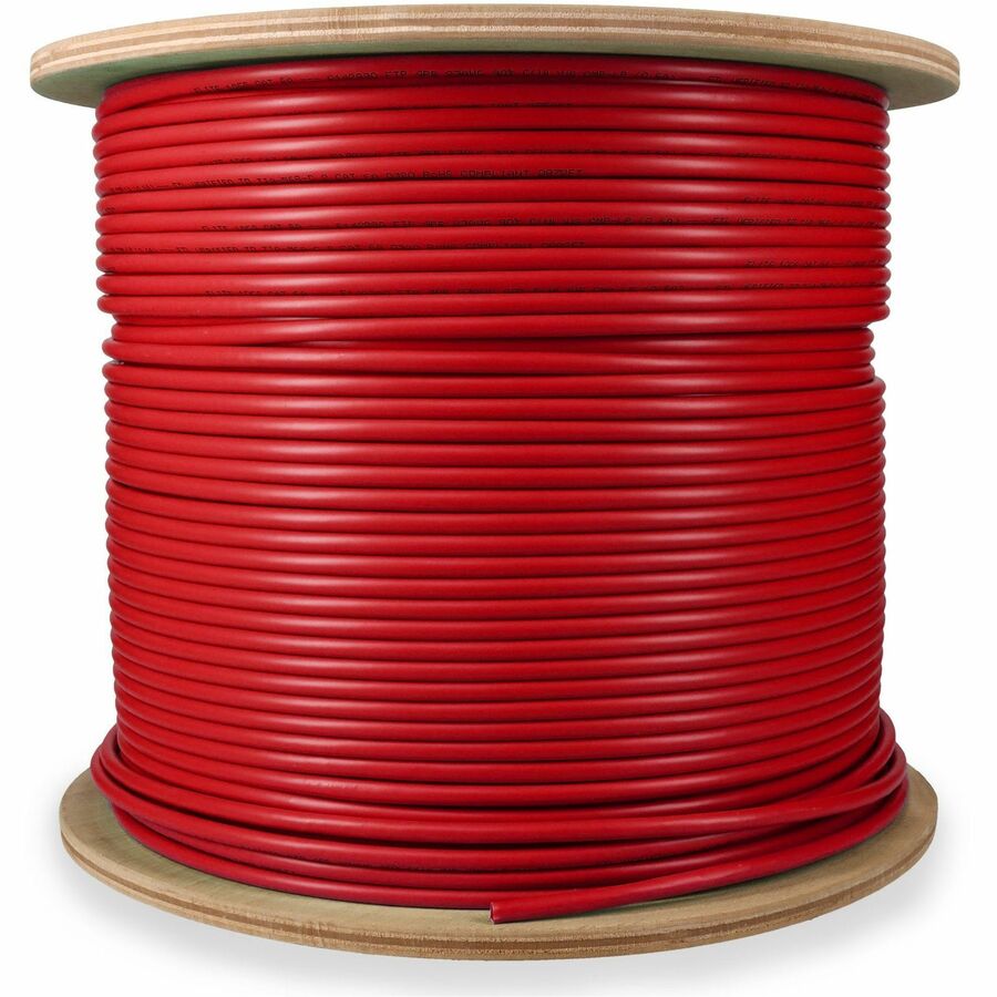 AddOn 1000ft Non-Terminated Red Cat6A STP Plenum-Rated Copper Patch Cable