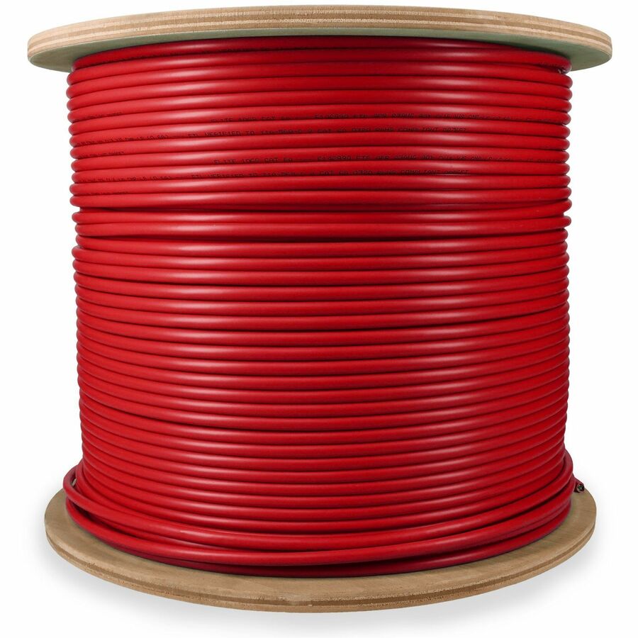 AddOn 1000ft Non-Terminated Red Cat6A STP Plenum-Rated Copper Patch Cable