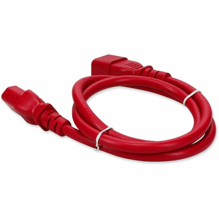 Addon 1.5m C13 Female to C14 Male 14AWG 100-250V at 15A Red Power Cable