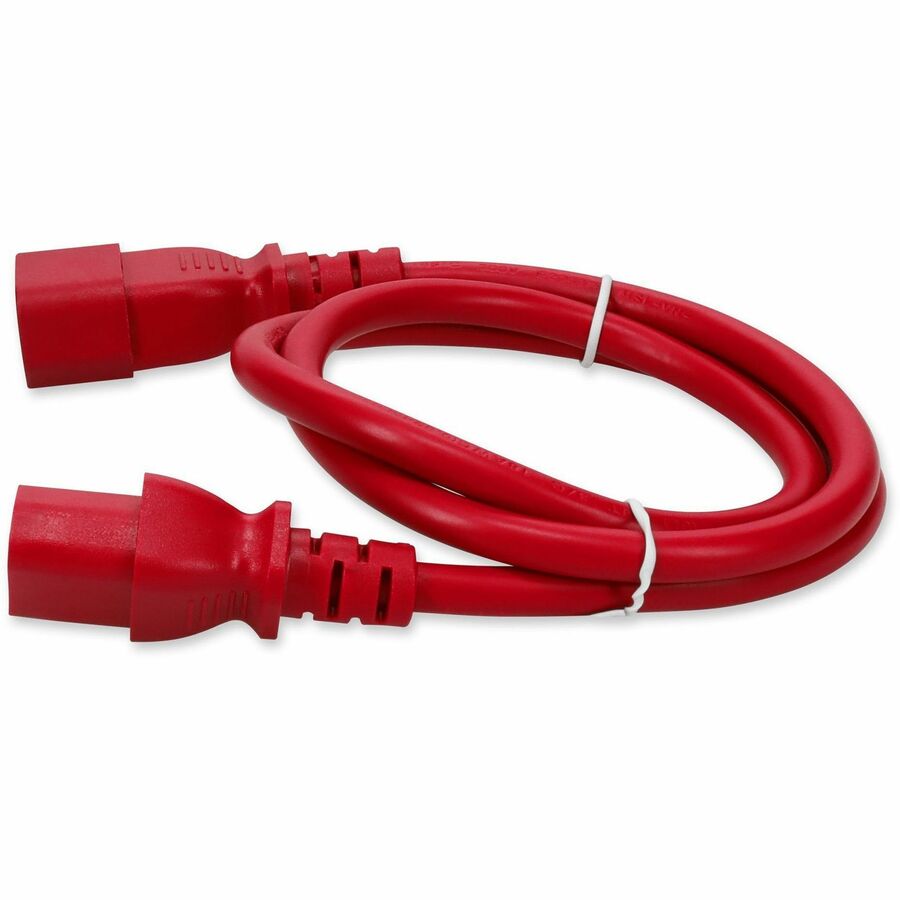 Addon 1.5m C13 Female to C14 Male 14AWG 100-250V at 15A Red Power Cable