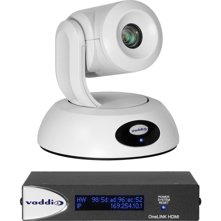 Vaddio RoboSHOT 12E HDBT OneLINK HDMI Video Conferencing System - Includes PTZ Camera and HDMI Interface - White