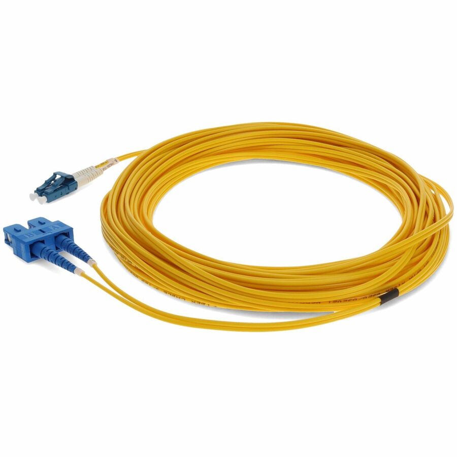 AddOn 46m LC (Male) to SC (Male) Straight Yellow OS2 Duplex Fiber OFNR (Riser-Rated) Patch Cable