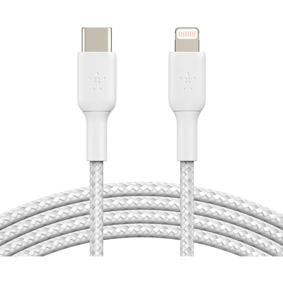 Belkin Braided USB-C to Lightning Cable (2m / 6.6ft, White)