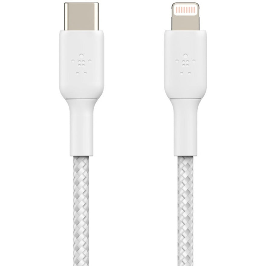 Belkin Braided USB-C to Lightning Cable (2m / 6.6ft, White)