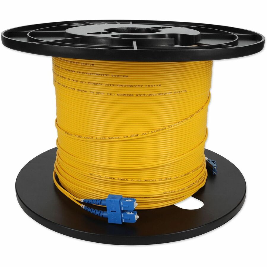 AddOn 51m LC (Male) to SC (Male) Straight Yellow OS2 Duplex Plenum Fiber Patch Cable
