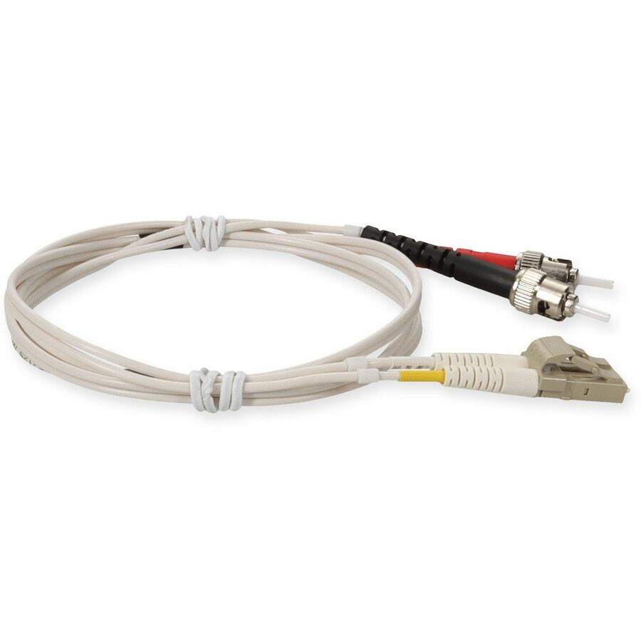 AddOn 1m LC (Male) to ST (Male) White OM1 Duplex Fiber OFNR (Riser-Rated) Patch Cable