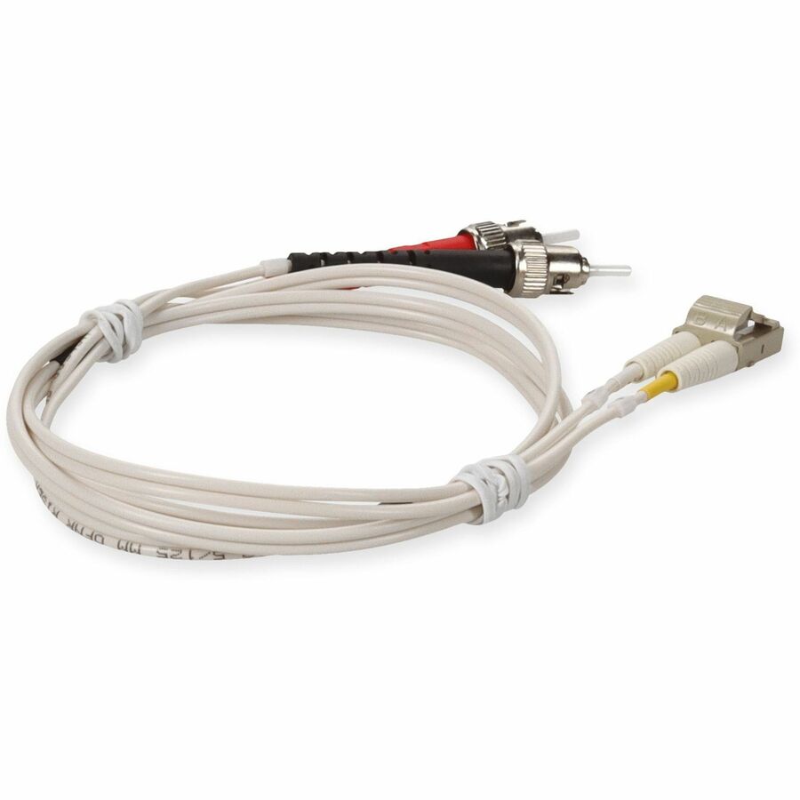 AddOn 1m LC (Male) to ST (Male) White OM1 Duplex Fiber OFNR (Riser-Rated) Patch Cable