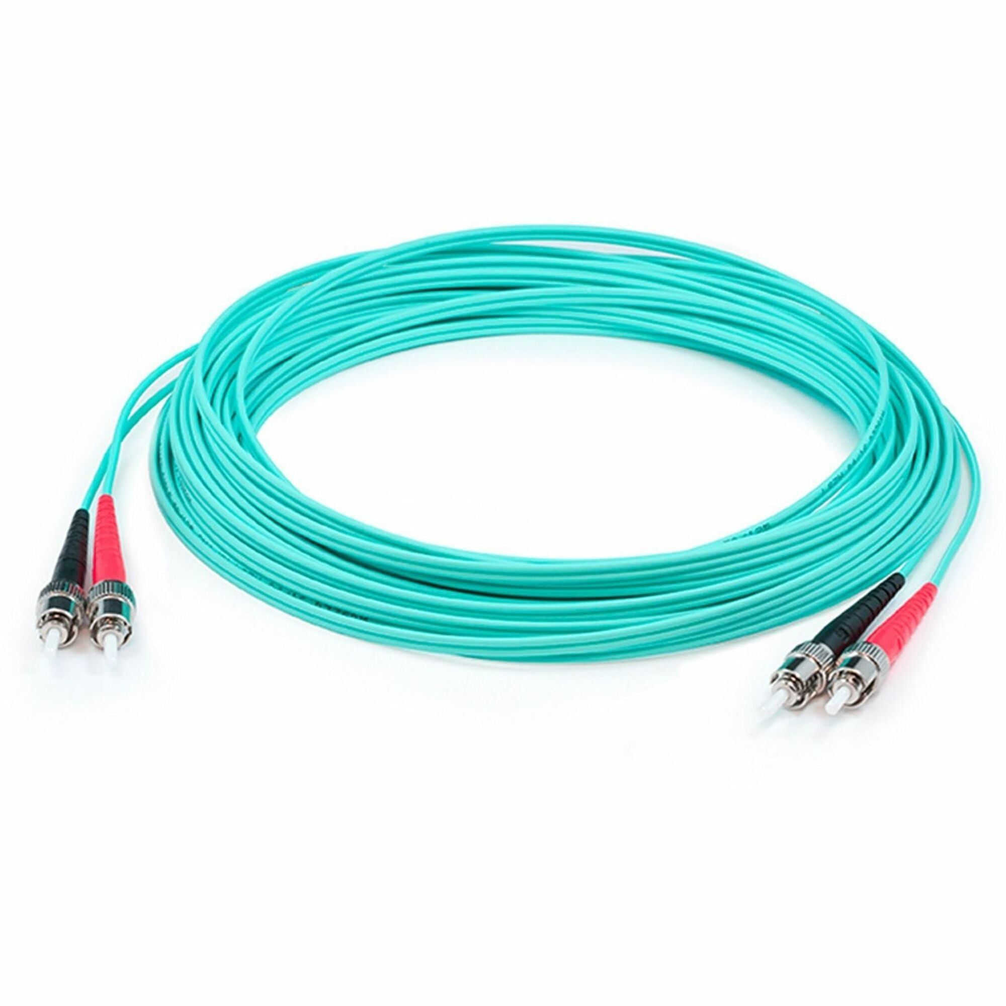 AddOn 12m ST (Male) to ST (Male) Aqua OM4 Duplex Fiber OFNR (Riser-Rated) Patch Cable