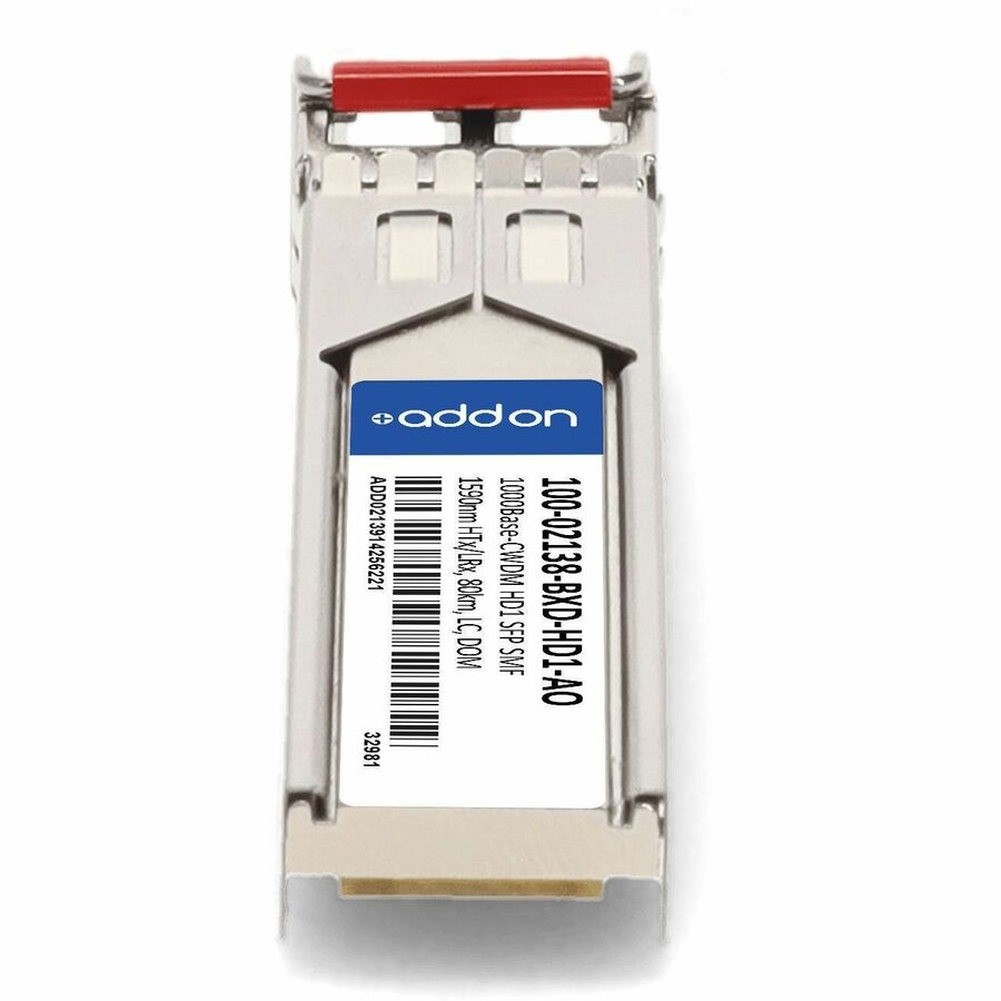 AddOn Calix 100-02138-BXD-HD1 Compatible TAA Compliant 1000Base-CWDM HD1 SFP Transceiver (SMF, 1590nm HTx/LRx, 80km, LC, DOM)