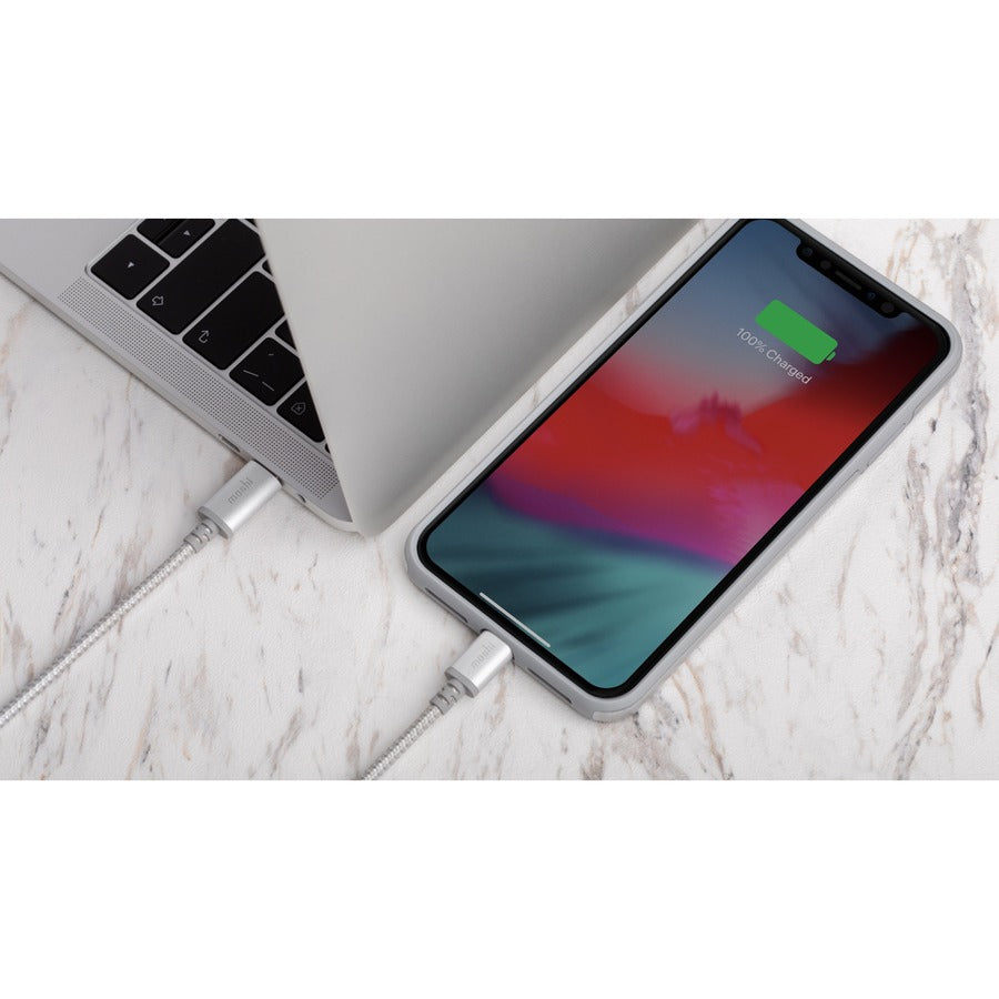 Moshi Integra USB-C to Lightning Cable 4 ft (1.2 m) Jet Silver