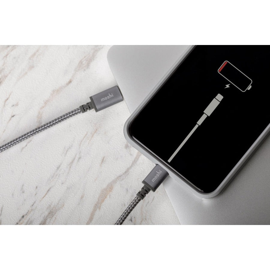 Moshi Integra USB-C to Lightning Cable 4 ft (1.2 m) Jet Silver