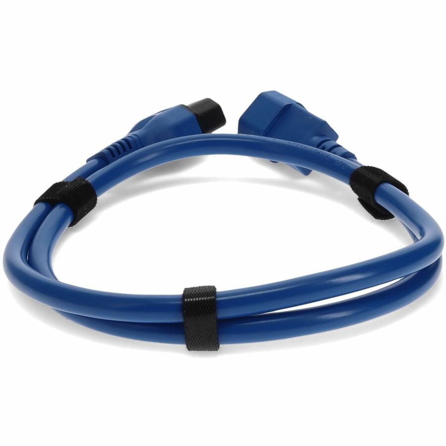 AddOn 2ft C13 (Locking) Female to C14 (Locking) Male 14AWG 15A Blue 100-250V Power Cable