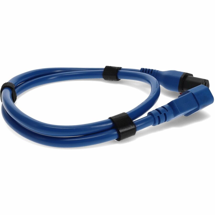 AddOn 2ft C13 (Locking) Female to C14 (Locking) Male 14AWG 15A Blue 100-250V Power Cable