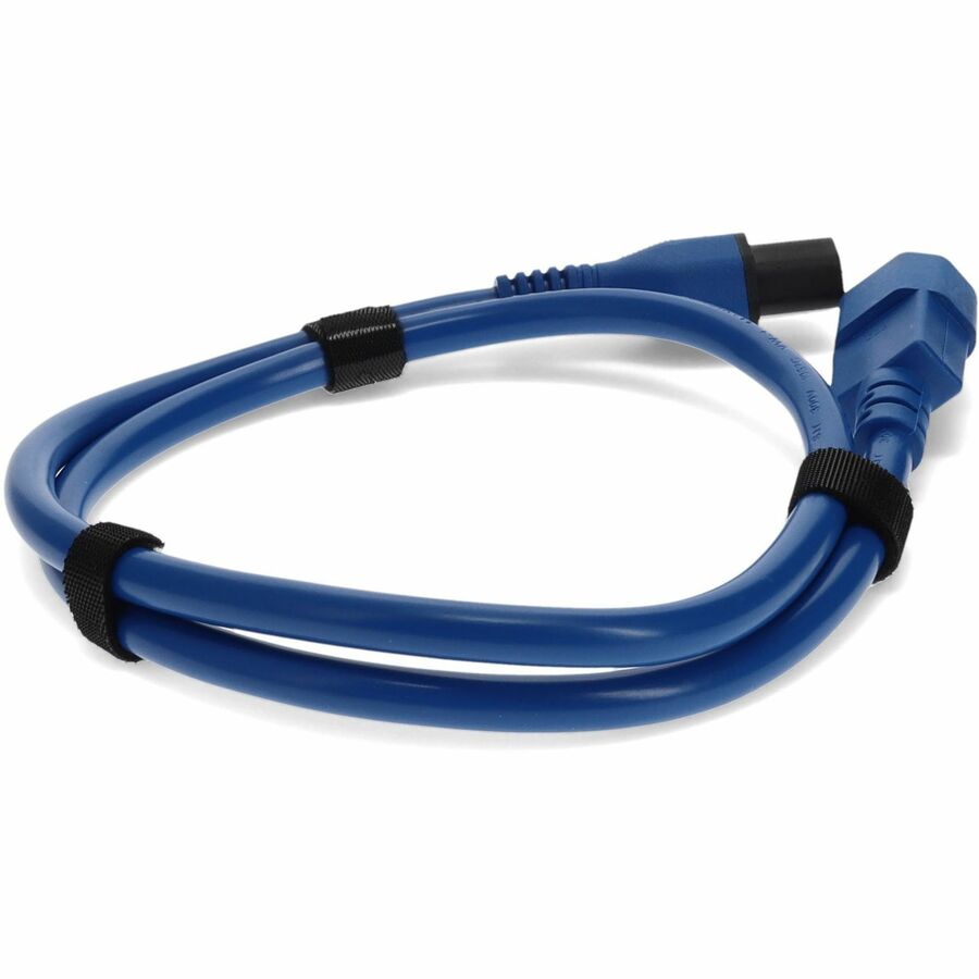 AddOn 2ft C13 (Locking) Female to C14 (Locking) Male 14AWG 15A Blue 100-250V Power Cable