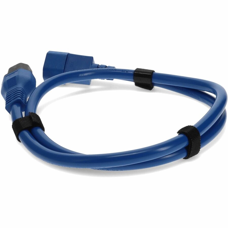 AddOn 2ft C13 (Locking) Female to C14 (Locking) Male 14AWG 15A Blue 100-250V Power Cable