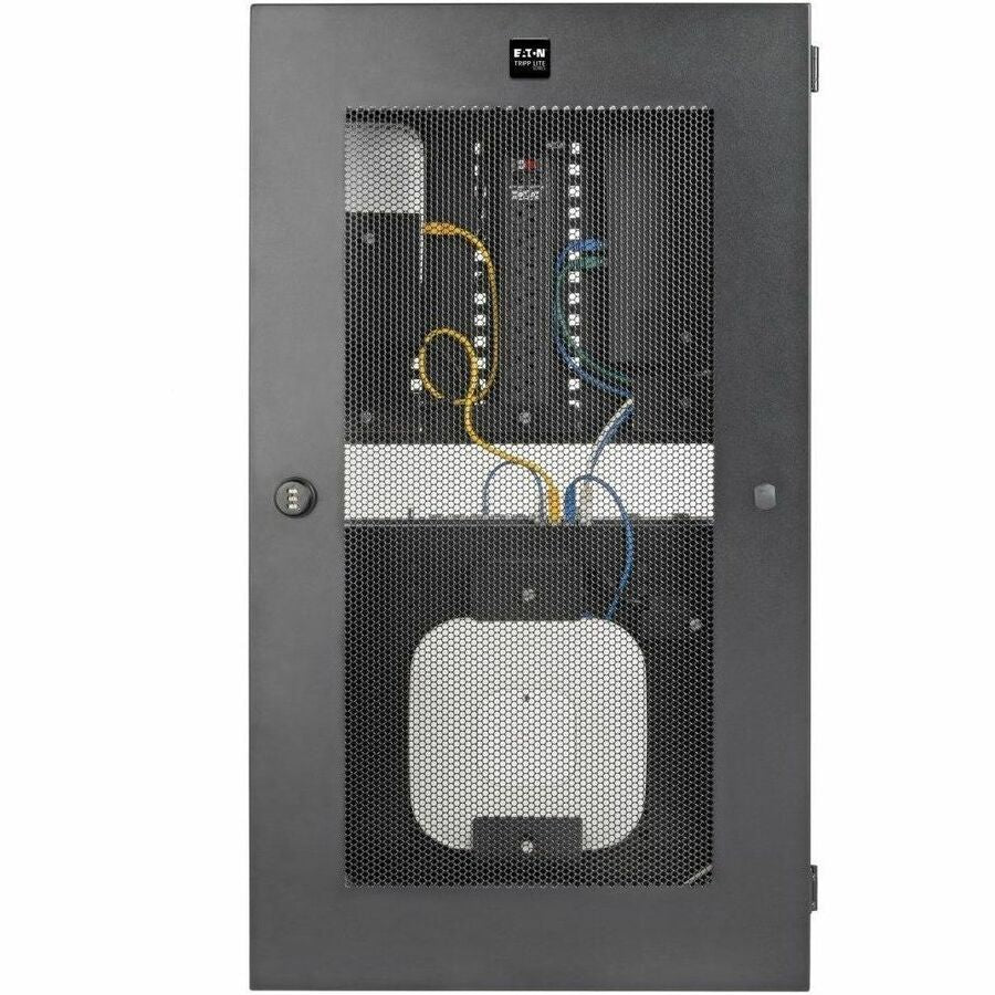 Eaton Tripp Lite Series SmartRack 5U Low-Profile Vertical-Mount Switch-Depth Wall-Mount Structured Wiring Enclosure, Adjustable Equipment Brackets