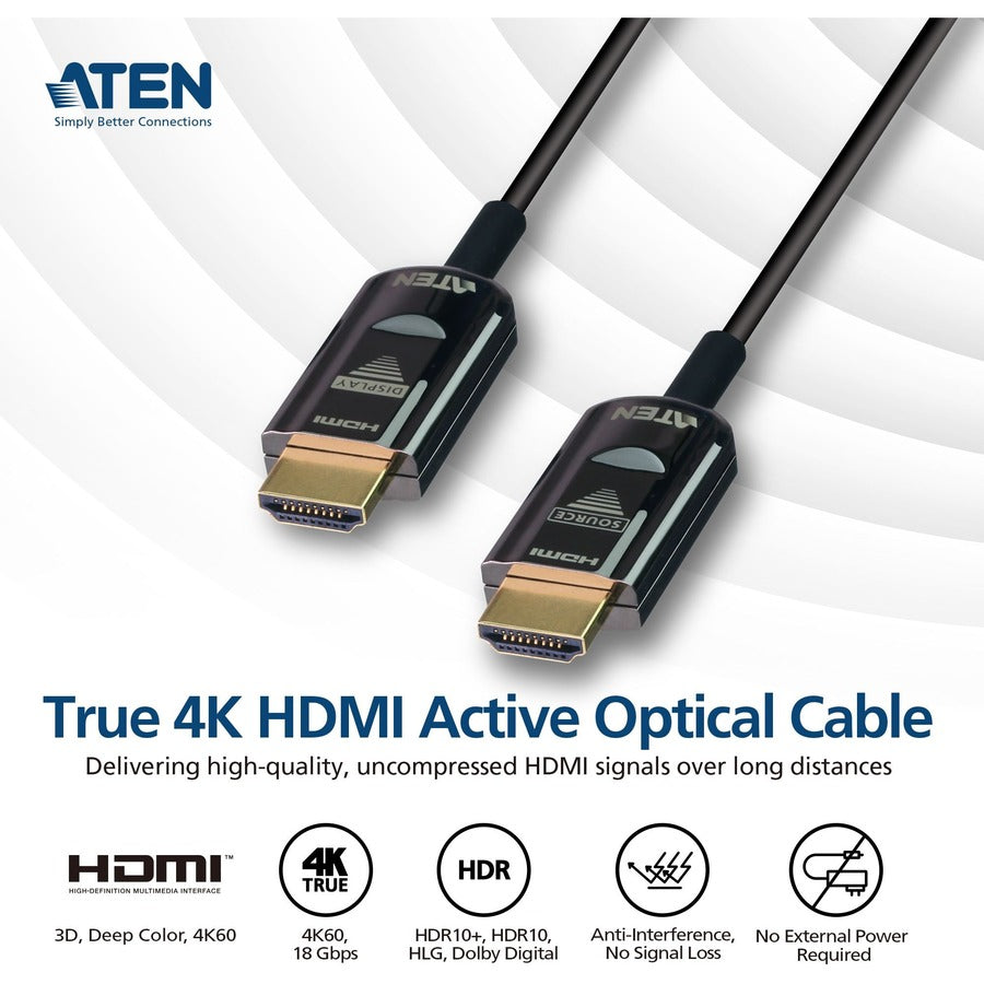 ATEN 20M True 4K HDMI 2.0 Active Optical Cable (True 4K@20m)