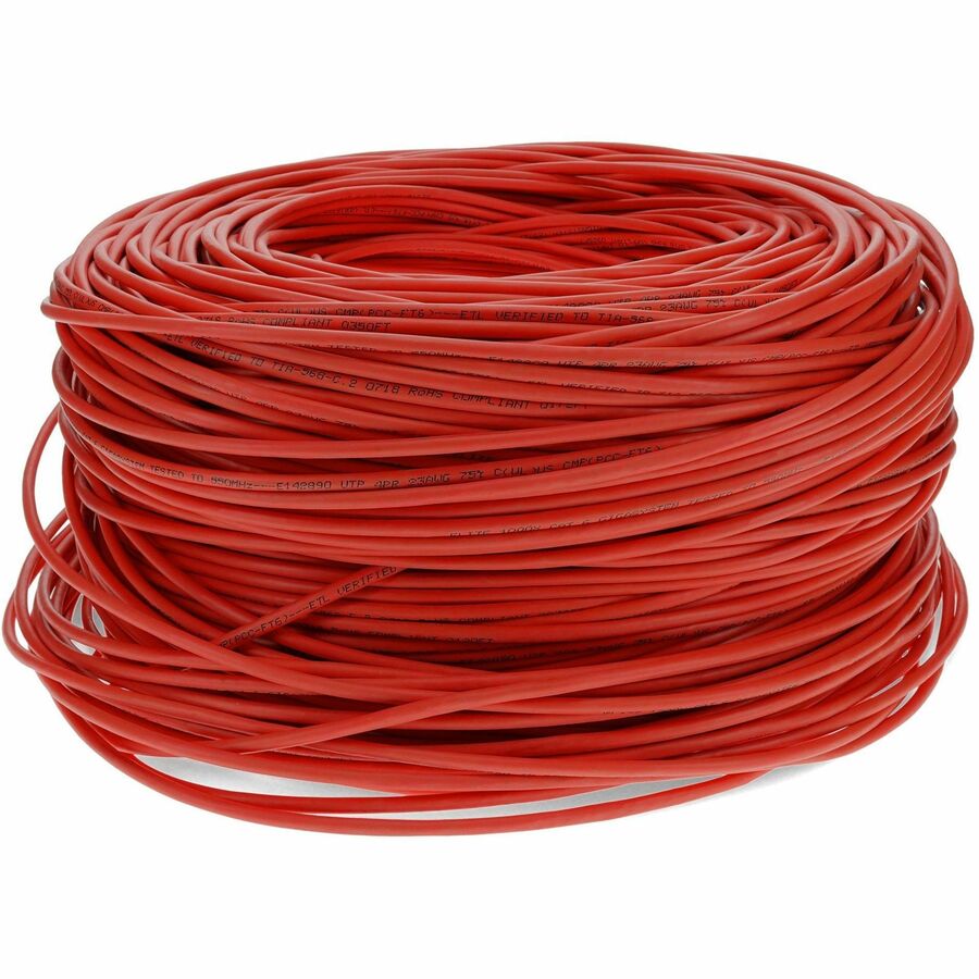 AddOn 1000ft Non-Terminated Shielded Straight Red Cat6 STP PVC Copper Patch Cable