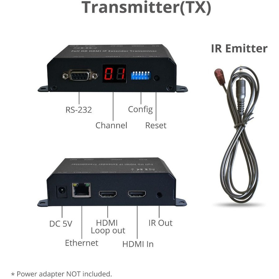 SIIG Full HD HDMI Extender over IP with PoE/RS-232 & IR - Encoder (TX)