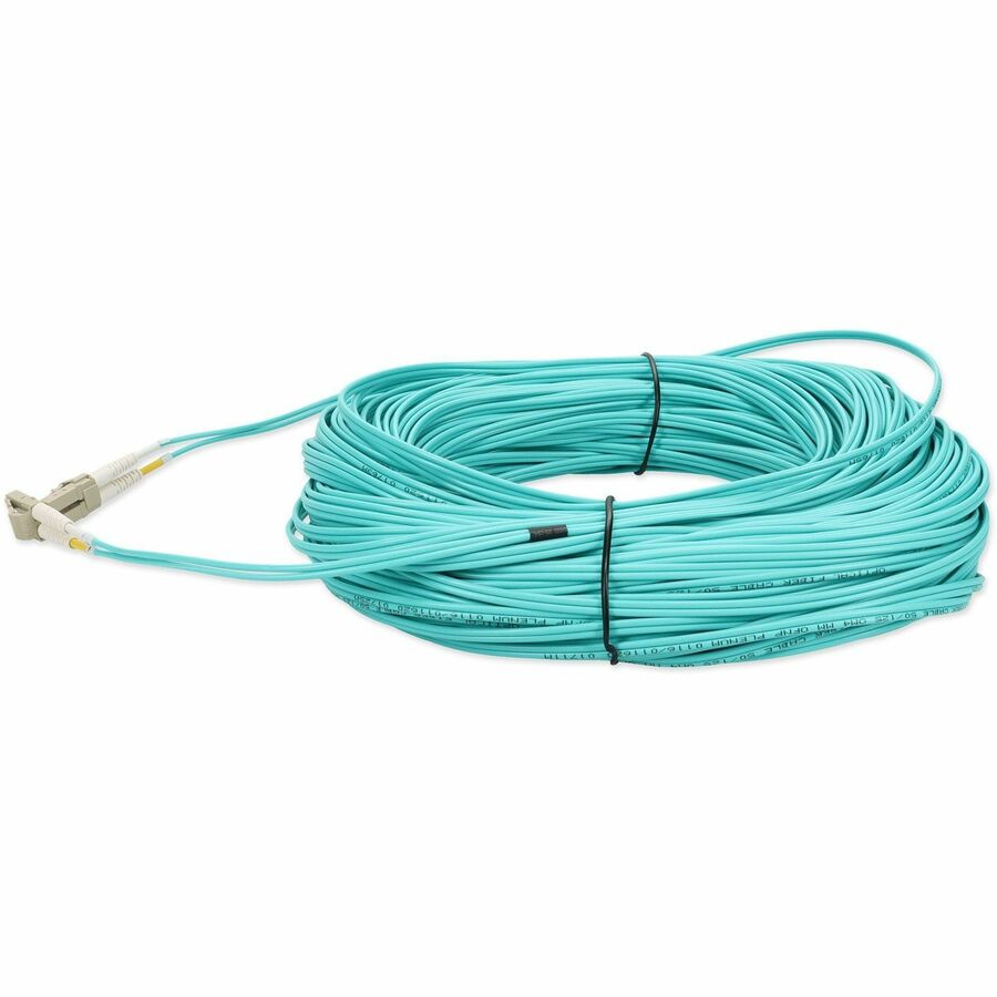 AddOn 87m LC (Male) to LC (Male) Straight Aqua OM4 Duplex Plenum Fiber Patch Cable